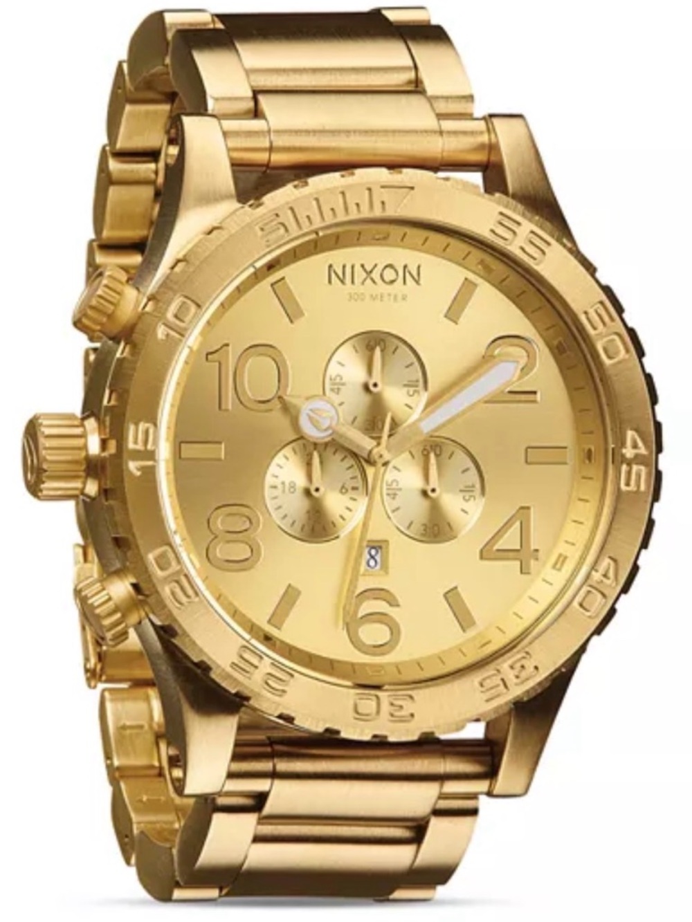 Nixon Men’s 51-30 Chronograph Watch, 51mm All Gold Needs Battery Professional